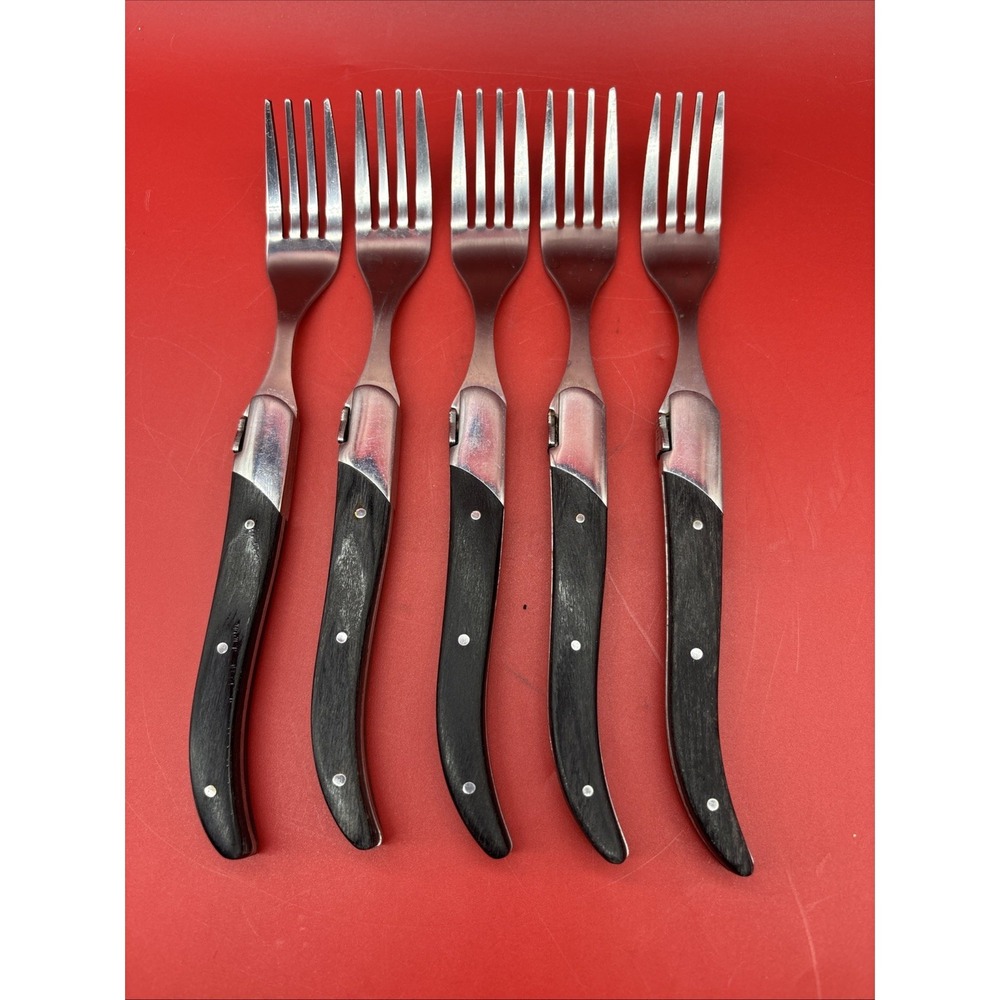 Laguiole Style de Vie Forks, Luxury Line, 5 Pieces , Ebony wood